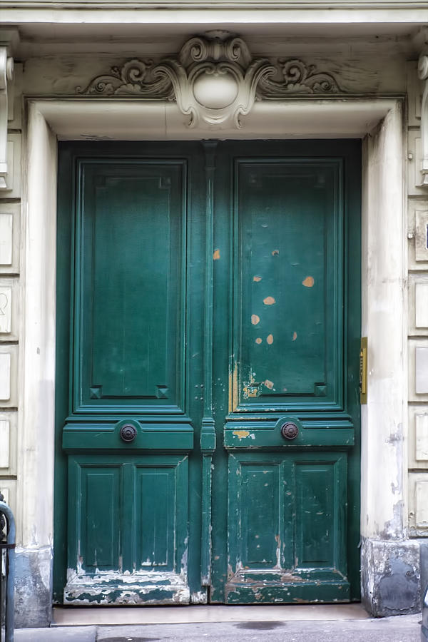Paris Door - Teal Photograph by Georgia Clare