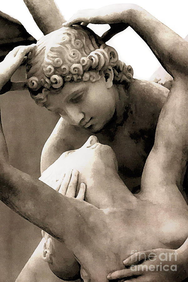 Paris Eros and Psyche Angels Lovers Sculpture Statue Photograph by Kathy Fornal