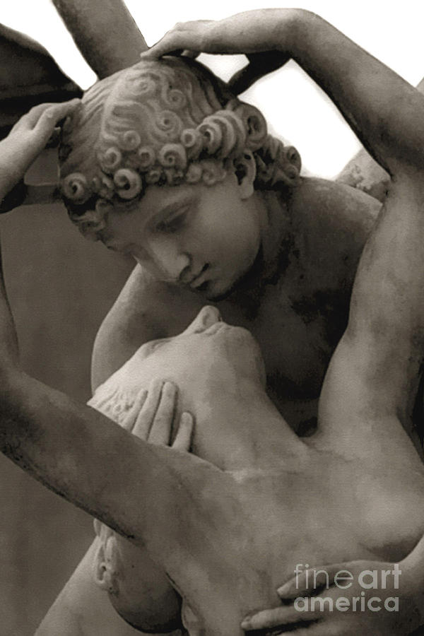 Paris - Eros and Psyche Romantic Sculpture Photograph by Kathy Fornal