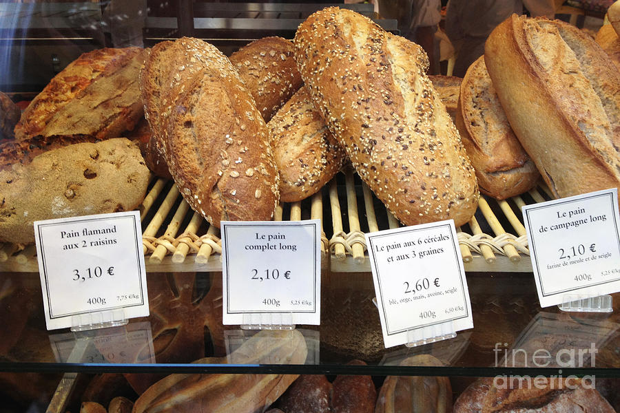 French Bakeries Photograph - Paris Food Photography - Paris Au Pain Bakery Patisserie - French Bread by Kathy Fornal