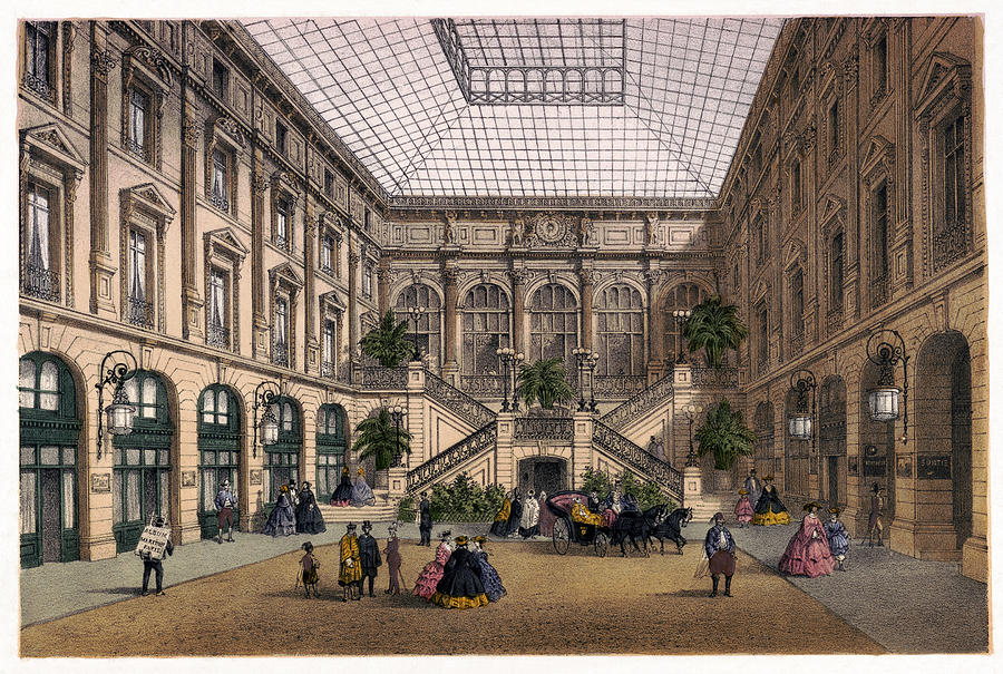 Paris Hotel Courtyard Painting by Granger
