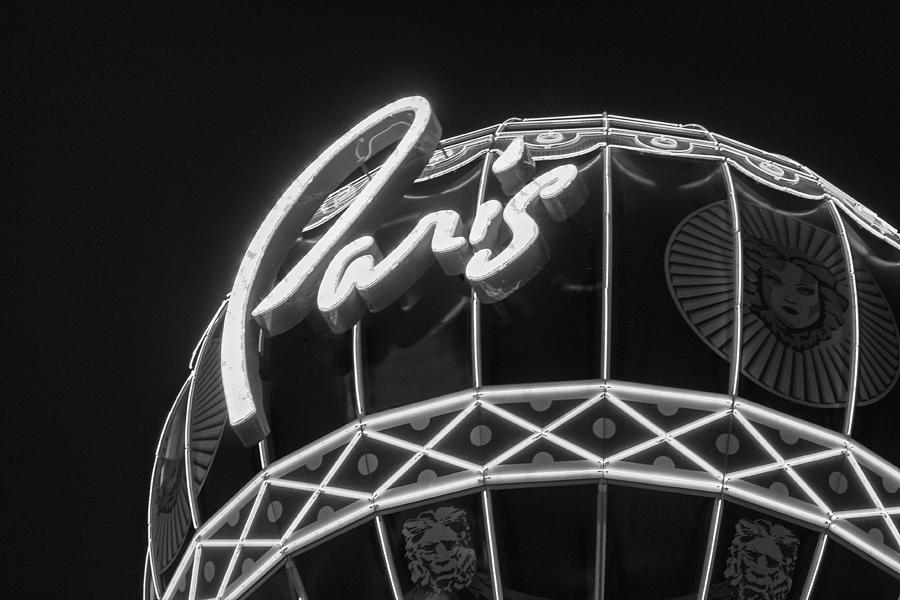 Paris Photograph - Paris Hotel Vegas Black and White by Stephanie McDowell