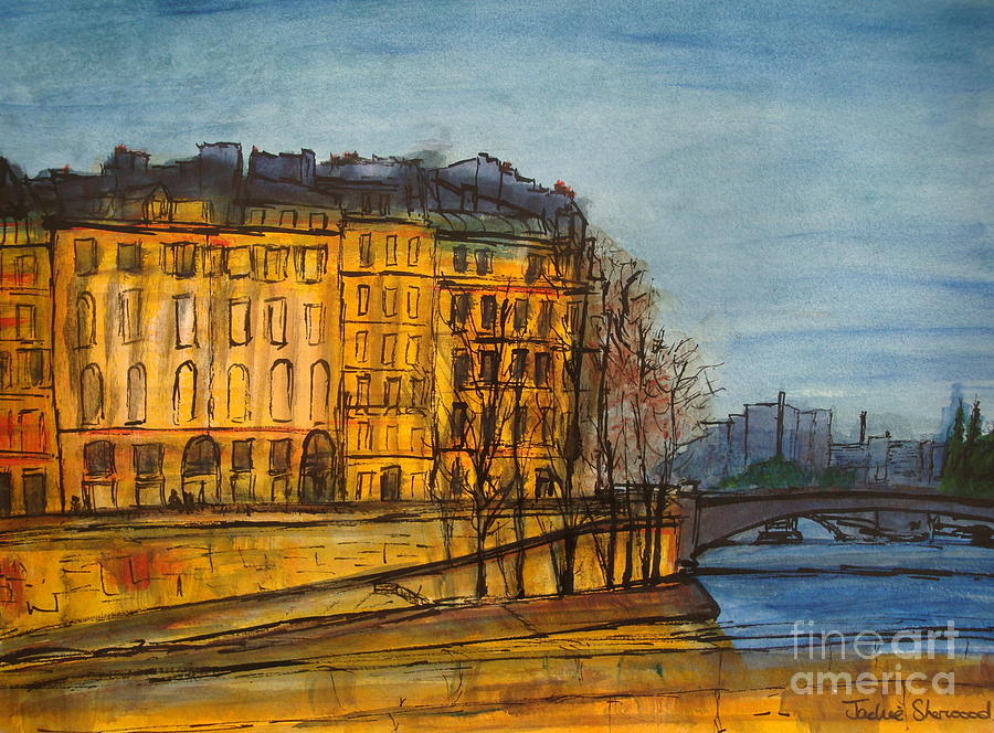 Paris in Gold Painting by Jackie Sherwood