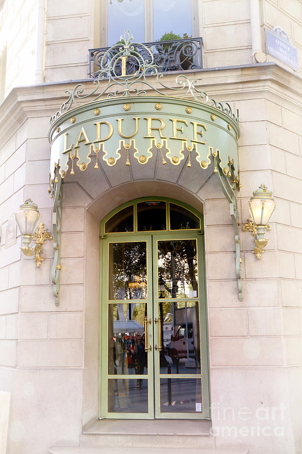 Paris Photograph - Paris Laduree Door Architecture - Paris Laduree Pastel Architecture Paris Door - Laduree Door Paris by Kathy Fornal