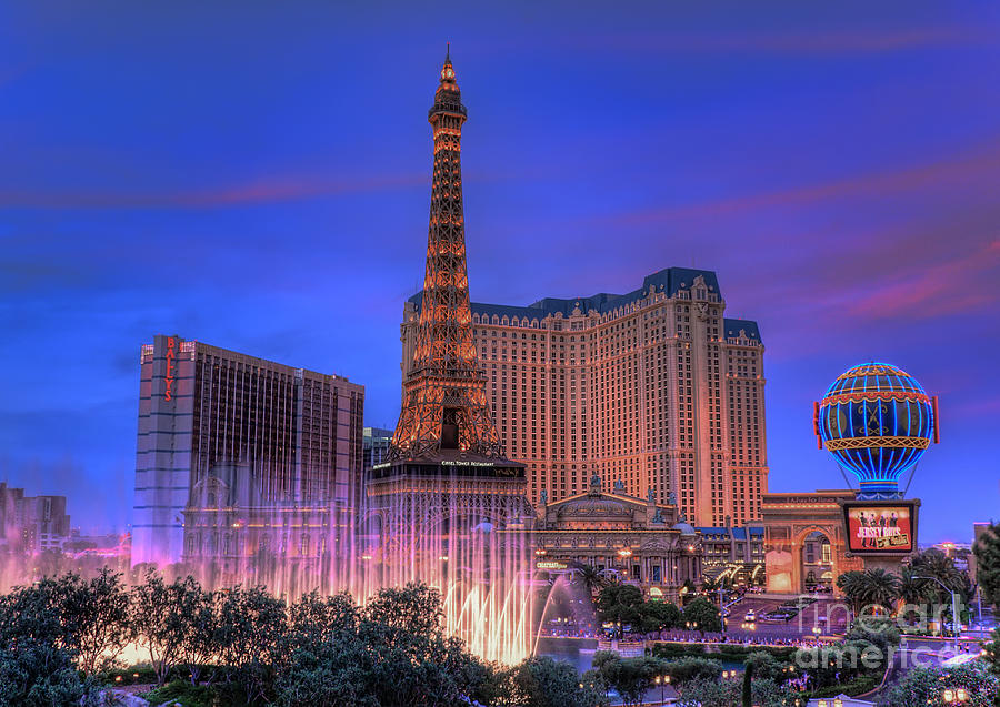 Paris Las Vegas at Sunset Photograph by Eddie Yerkish