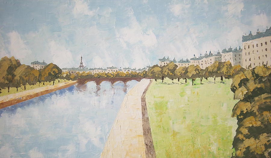 Paris Les quais de la Seine Painting by Frederic Payet