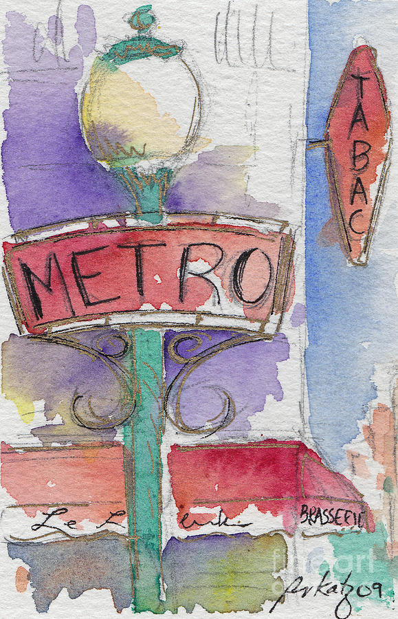 Paris Metro Painting by Pat Katz