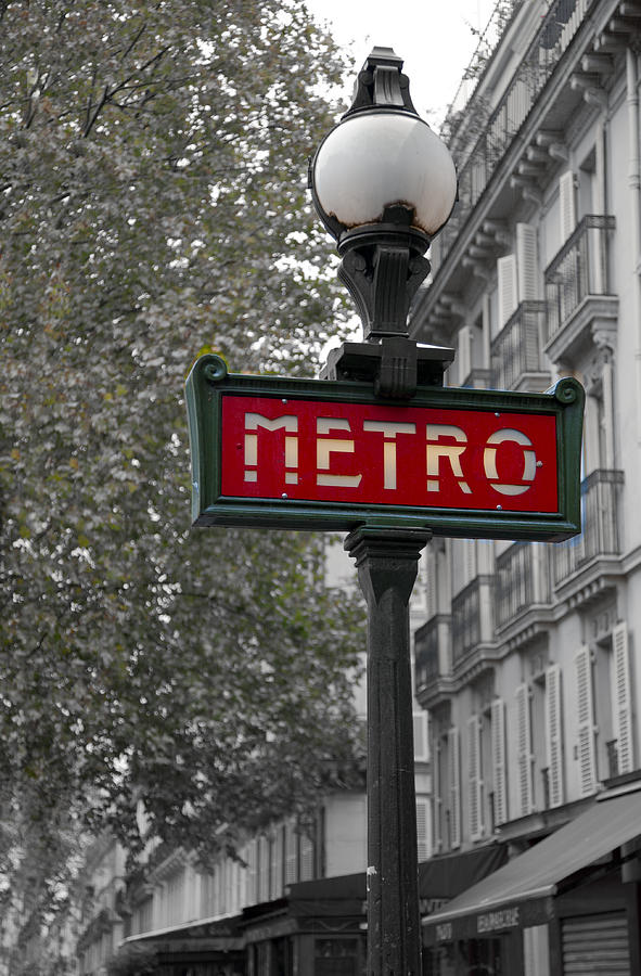 Paris Metro Sign Photograph by Matthew Bamberg