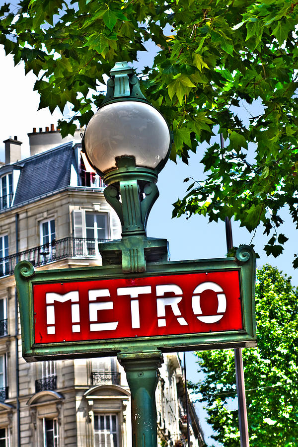 Paris Metro Sign Photograph by Toby McGuire