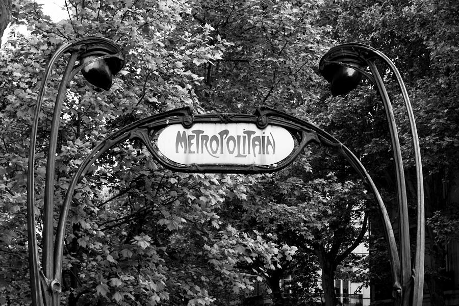 Paris Metropolitain Black and White Photograph by Georgia Clare