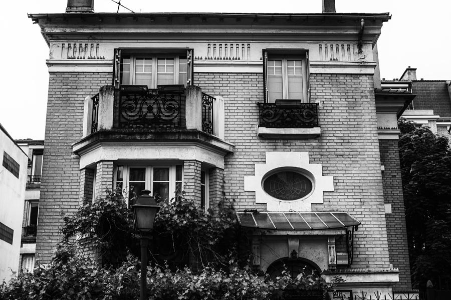Paris Montmartre House in Mono Photograph by Georgia Clare