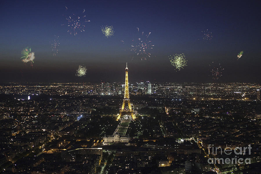 Paris With Fireworks Photograph