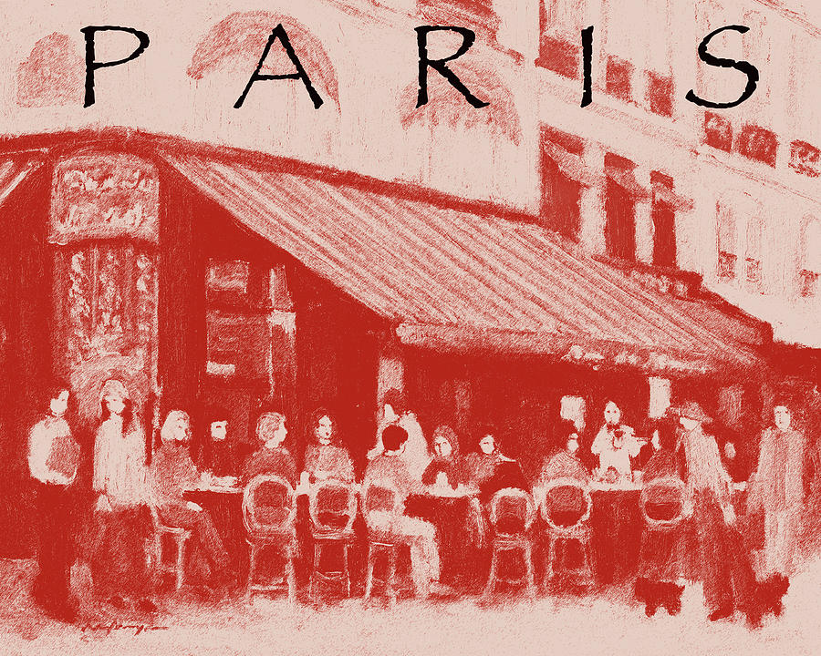 French Bar Painting - Paris poster 2 by J Reifsnyder