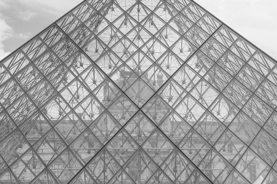 Paris Pyramid in black and white Photograph by Georgia Clare