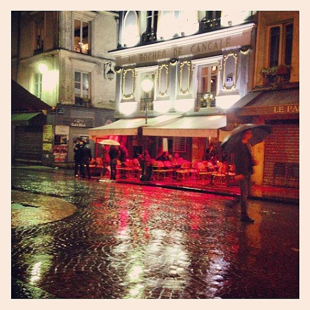 Paris Photograph - #paris #rain #rocherducancale by Caesar Gergess