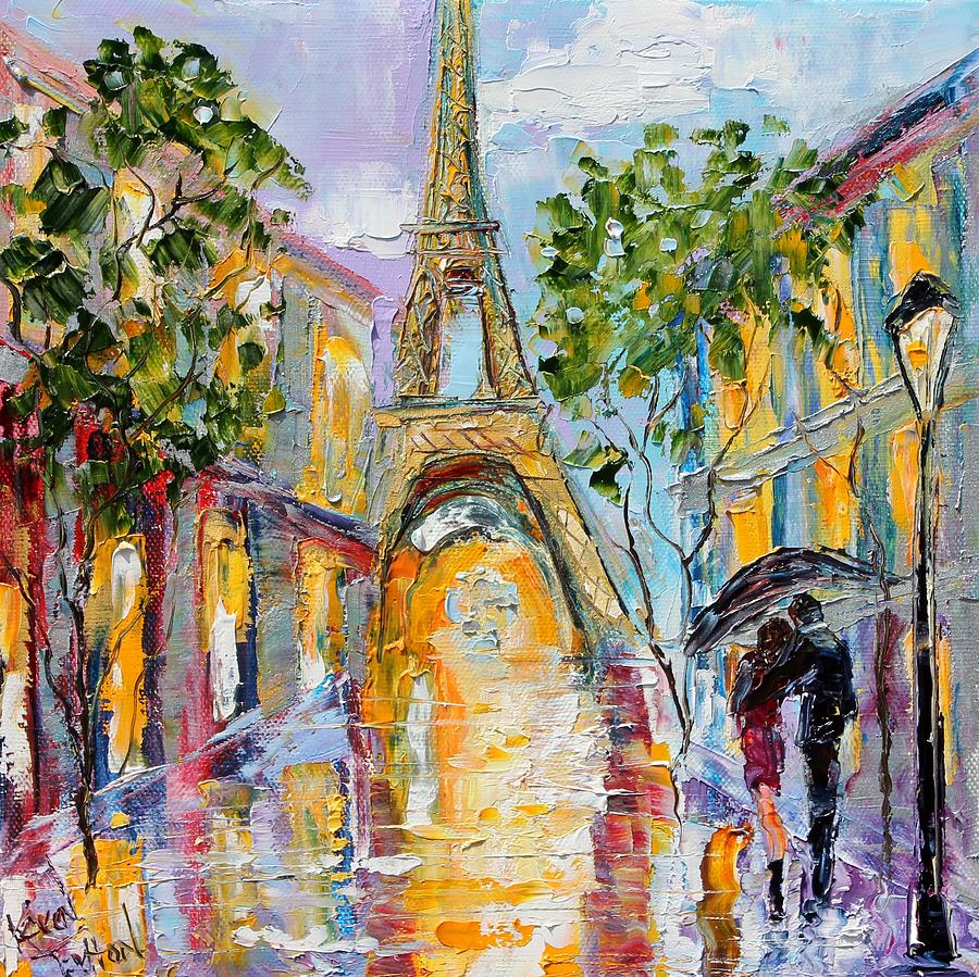 Paris Rainy Glow Painting by Karen Tarlton - Fine Art America