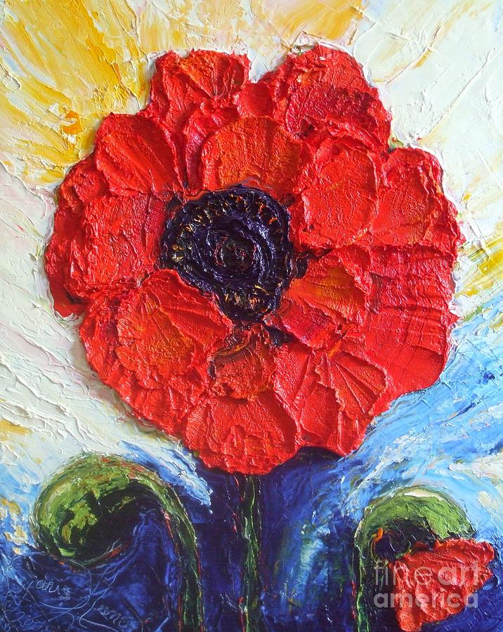 Paris Red Poppy Painting by Paris Wyatt Llanso