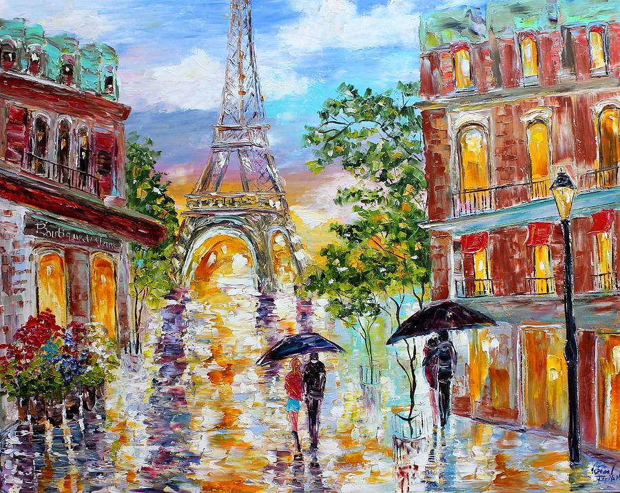 Paris Romance Painting by Karen Tarlton