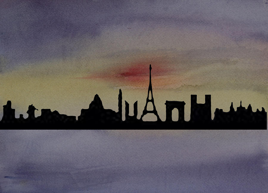 Paris Skyline Painting