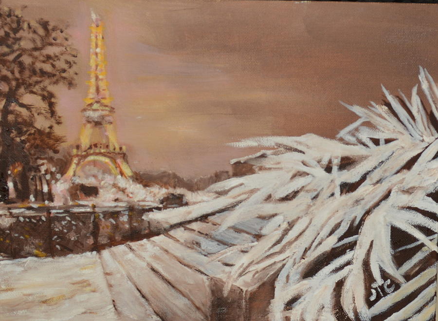 Paris sous La Neige Painting by Julie Todd-Cundiff