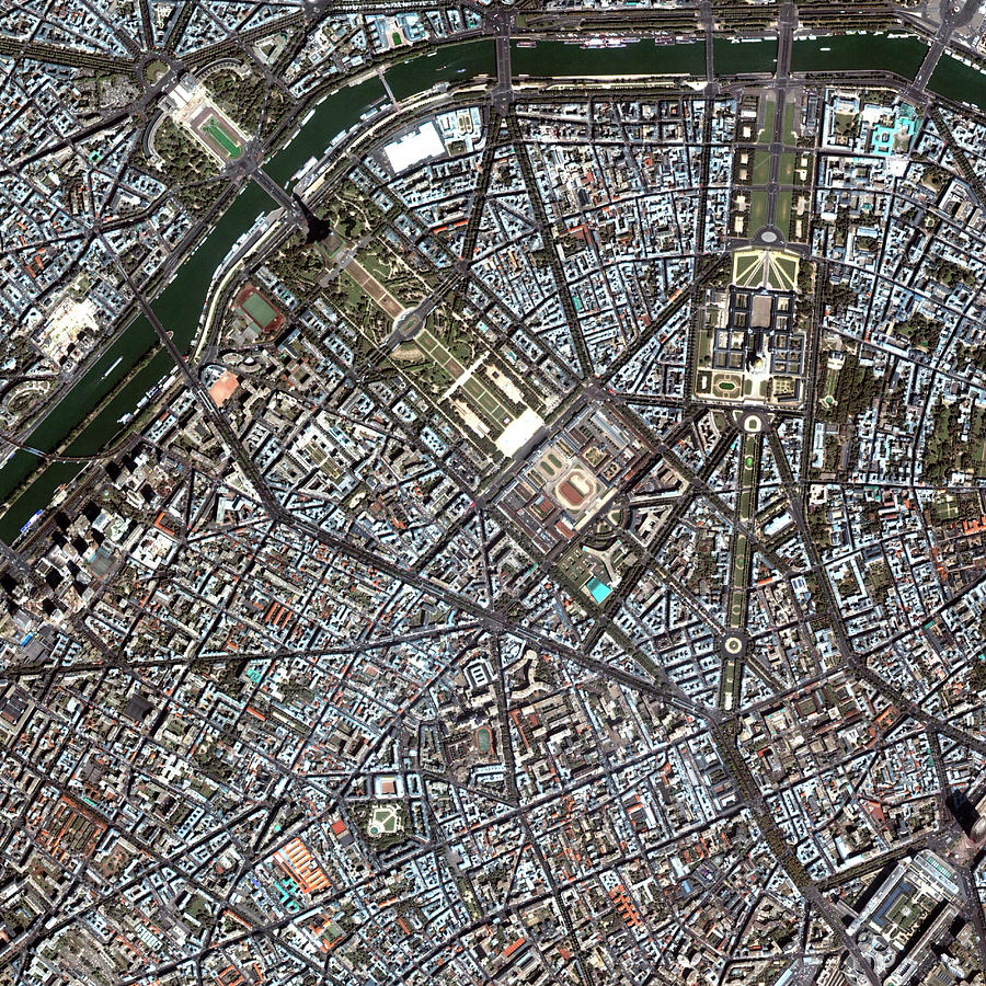 Paris Photograph by Space Imaging Europe/science Photo Library