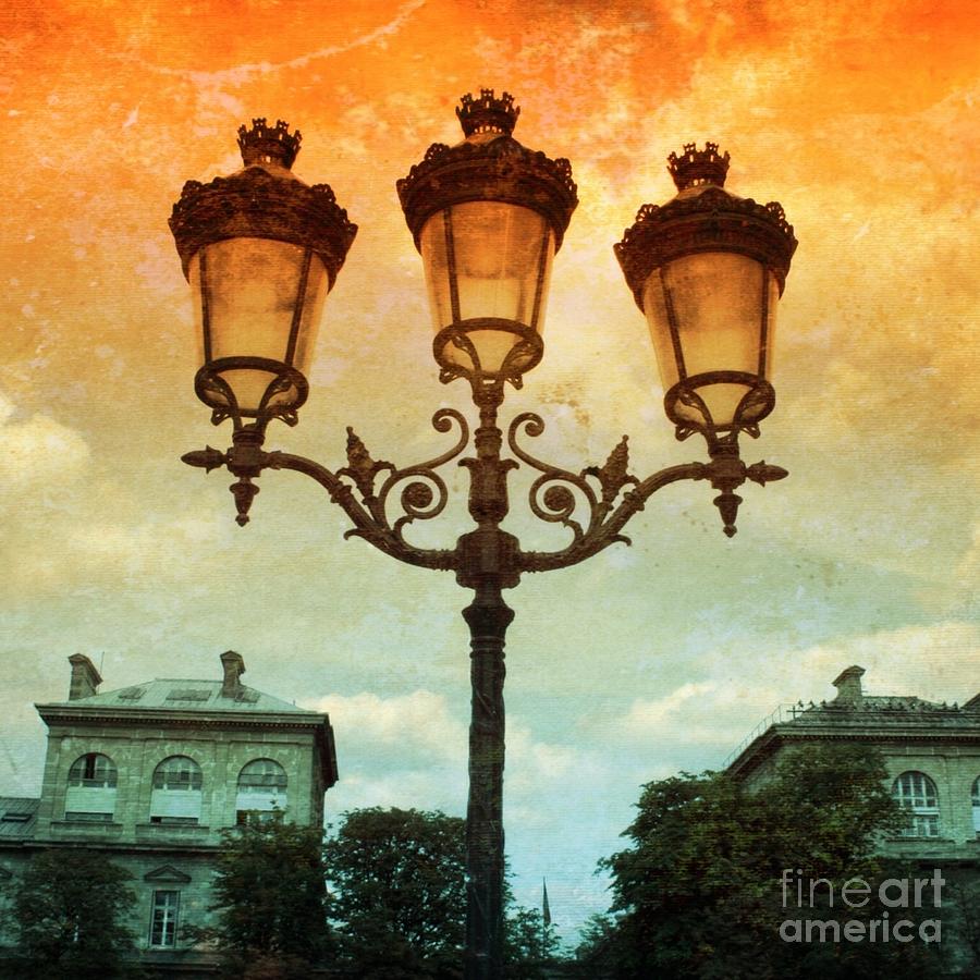 Paris Street Lamps with Textures and Colors Photograph by Carol Groenen