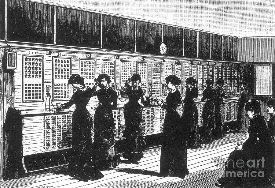 Paris Telephone Exchange, 1882 Photograph by Science Source