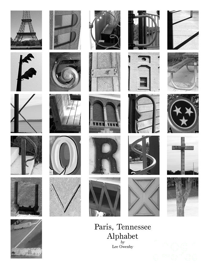 Paris Tennessee Alphabet 2 Photograph by Lee Owenby