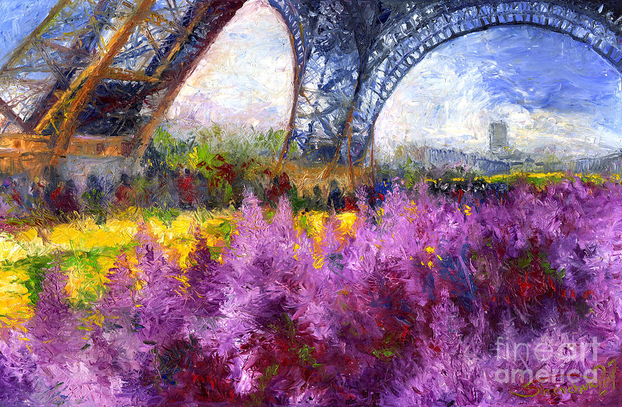Oil Painting - Paris Tour Eiffel 01 by Yuriy Shevchuk
