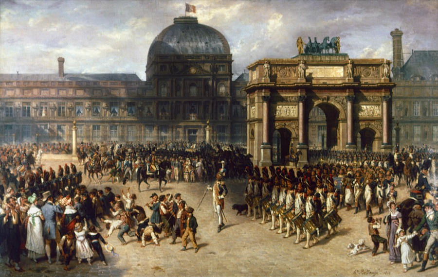Paris Troop Review, 1810 Painting by Granger
