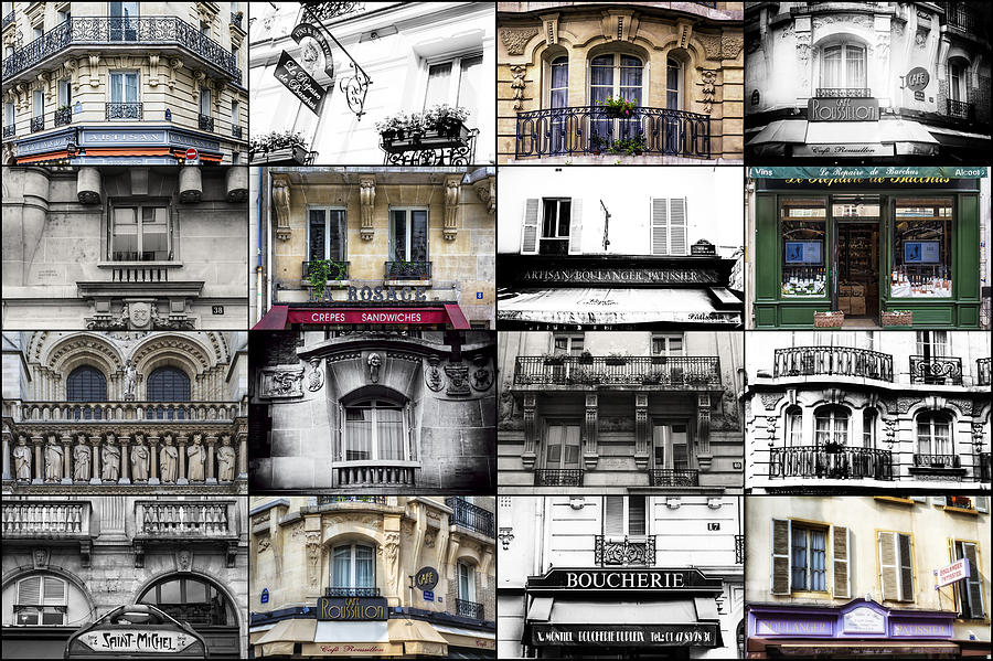 Paris Windows Collage Photograph by Georgia Clare