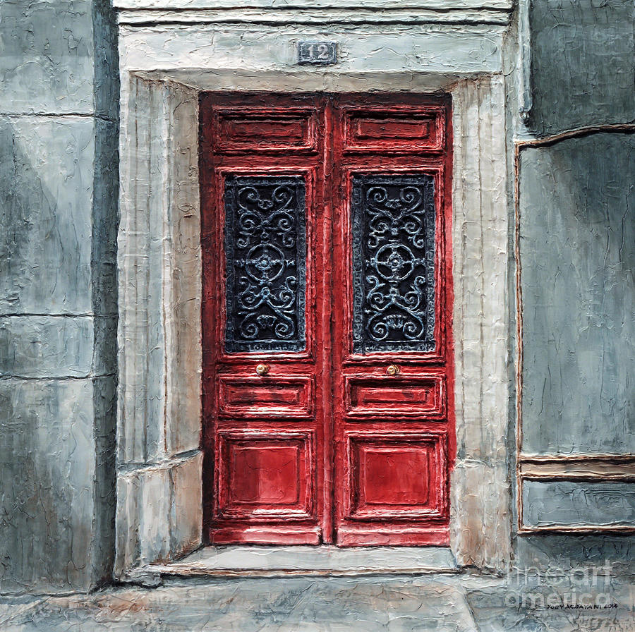 Parisian Door No. 12 Painting by Joey Agbayani
