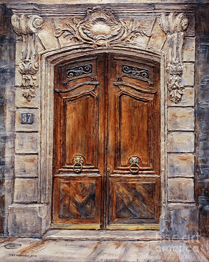 Parisian Door No. 37 Painting by Joey Agbayani