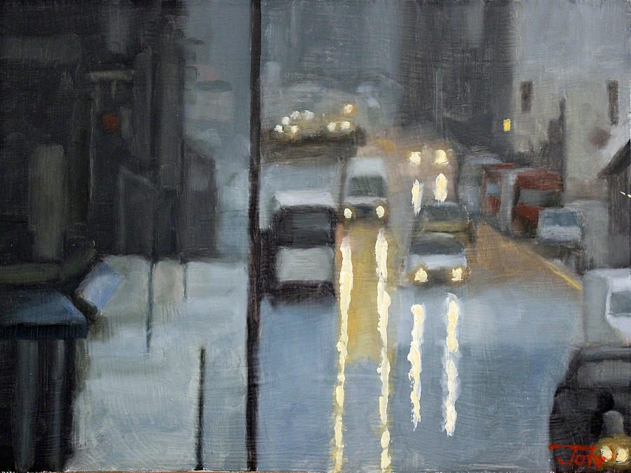 Parisian storm Painting by Tate Hamilton