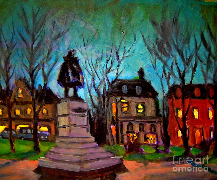 City Painting - Park at Night  by John Malone