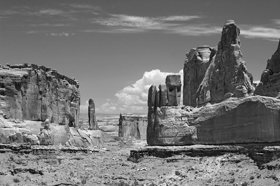 Park Avenue Arches National Park 4 BW Photograph by Mary Bedy