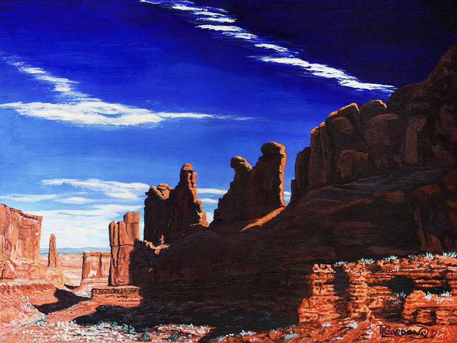 Park Avenue at Arches Painting by Timithy L Gordon