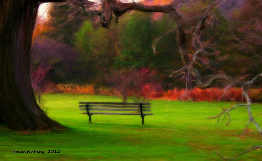 Park Bench Painting by Bruce Nutting