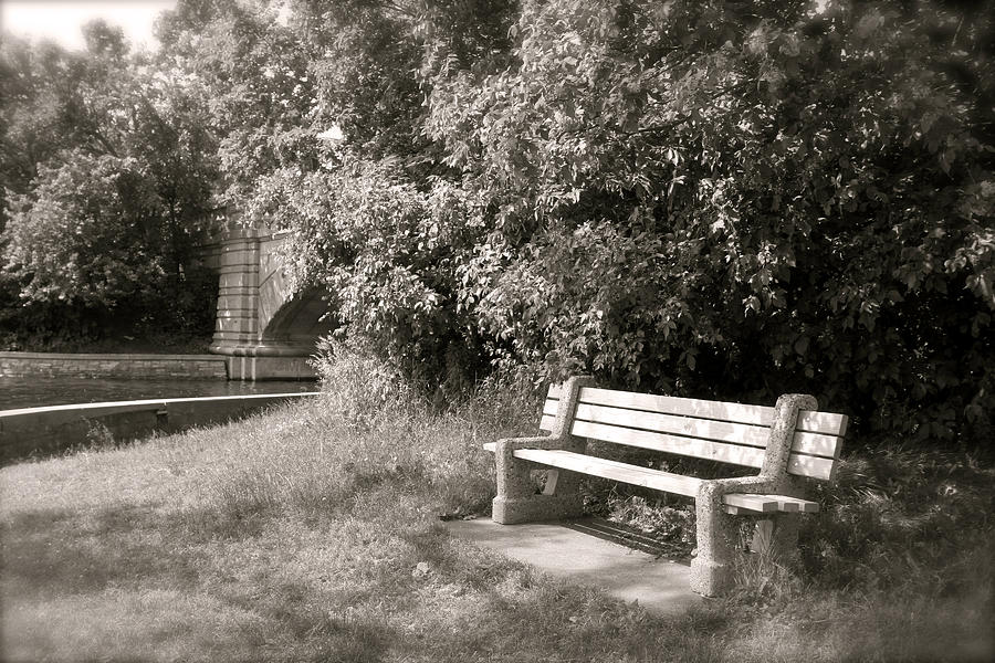 Park Bench in Sepia Photograph by Hermes Fine Art
