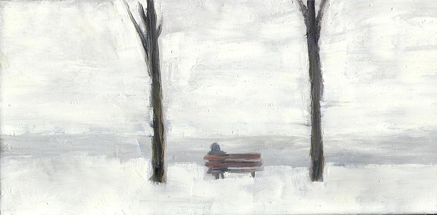 Park Bench Lake Ontario Painting by David Dossett