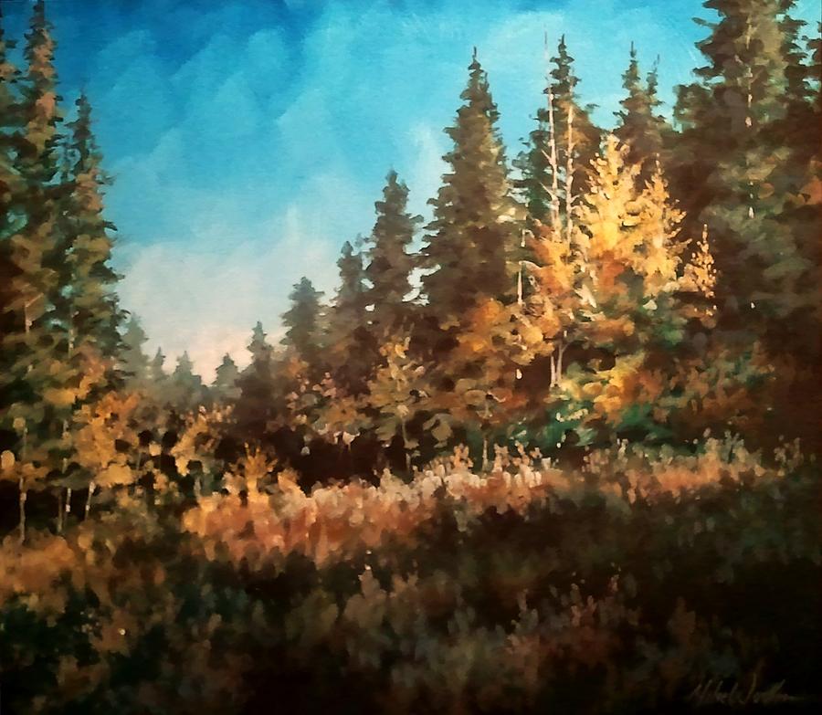 Park City Fall Painting by Mike Worthen