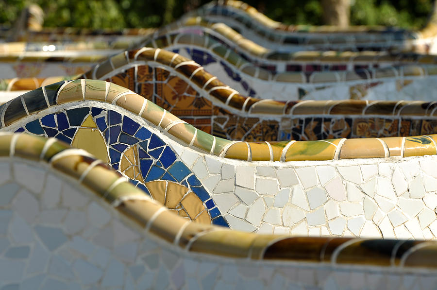Park Guell Bench Photograph by Brandon Bourdages