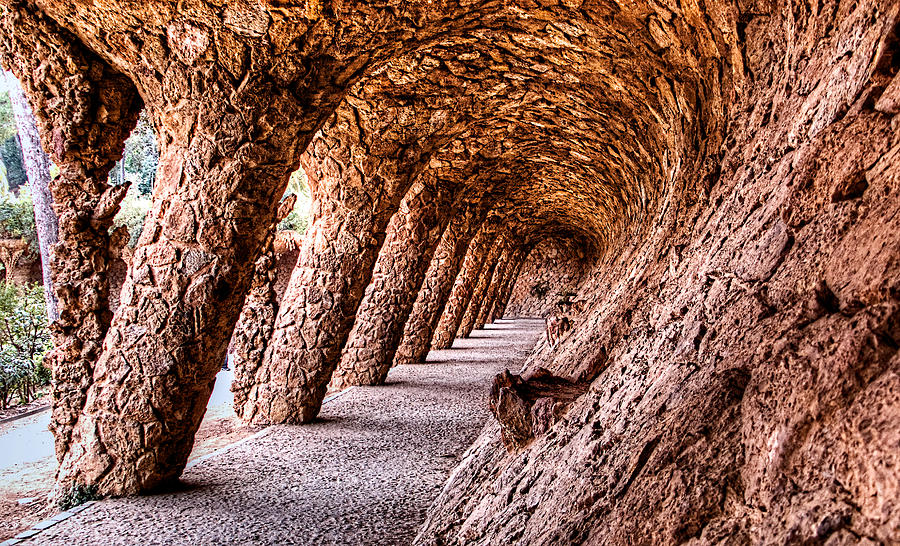 Park Guell Colonnade No2 Unframed Photograph by Weston Westmoreland