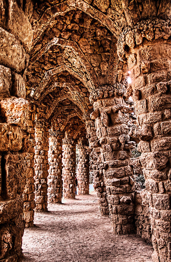 Park Guell Colonnade No3 Unframed Photograph by Weston Westmoreland