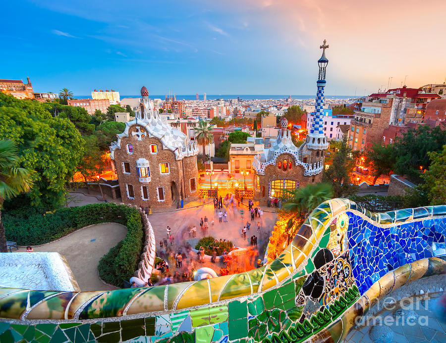 Park Guell in Barcelona - Spain Photograph by Luciano Mortula