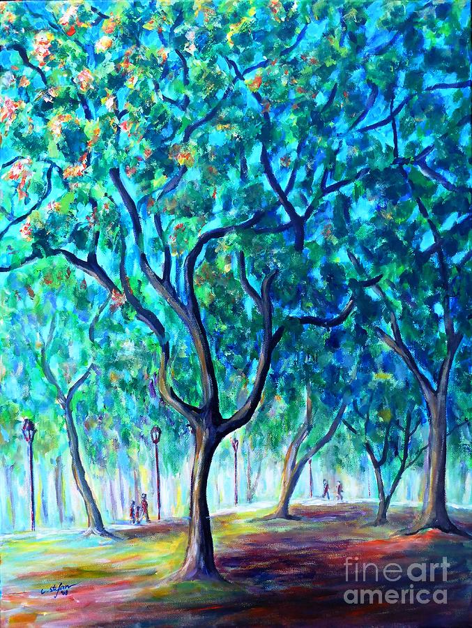 Park in Buenos Aires Painting by Cristina Stefan