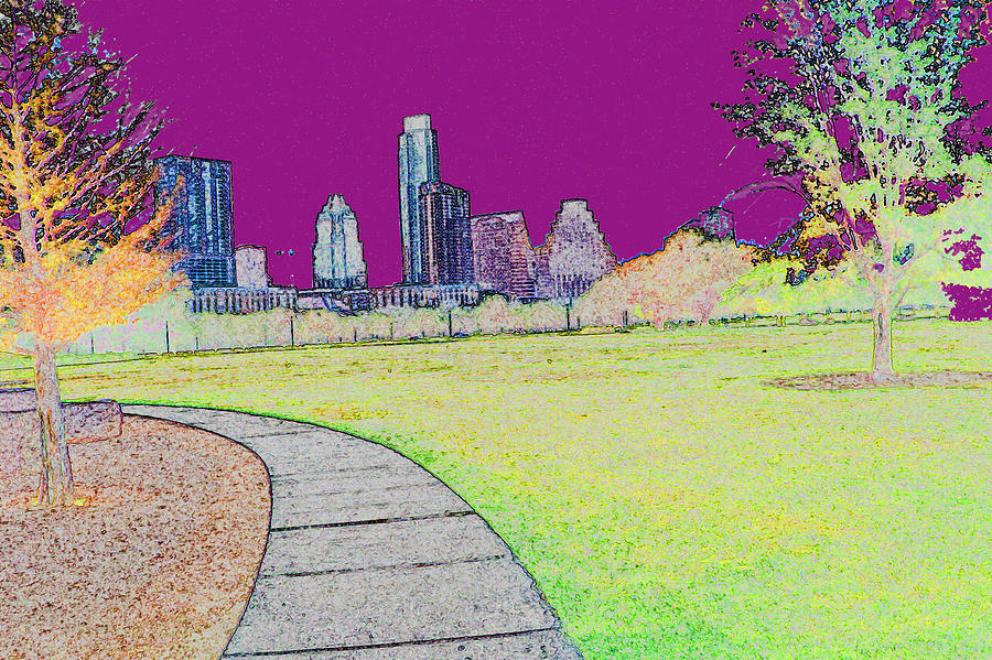 Park Purple Sky Digital Art By Phillip Mossbarger - Fine Art America