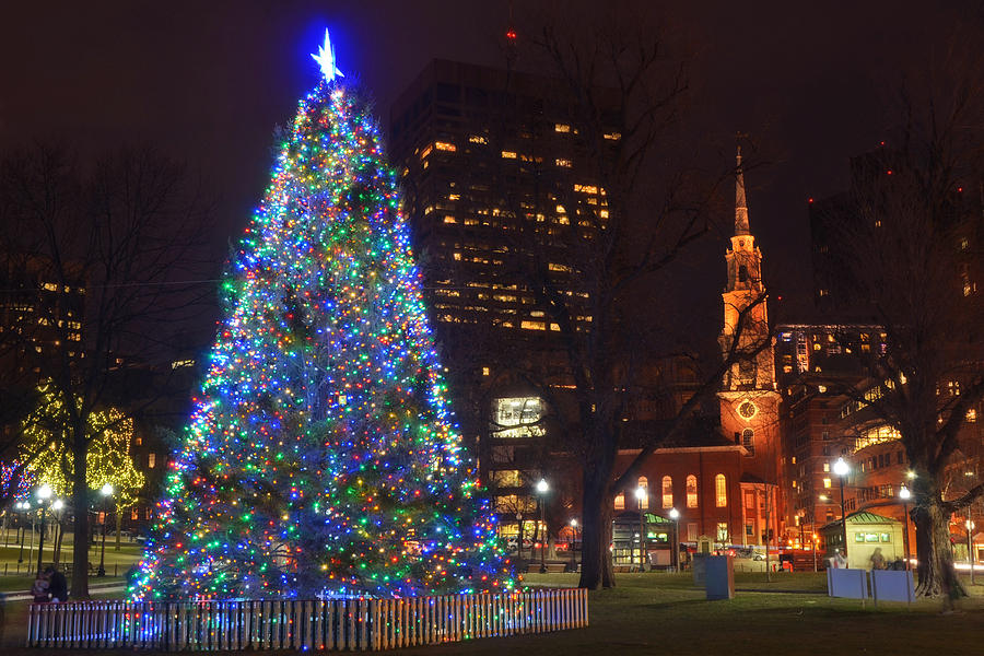 Boston Photograph - Park Street Church and the Boston Common by Joann Vitali