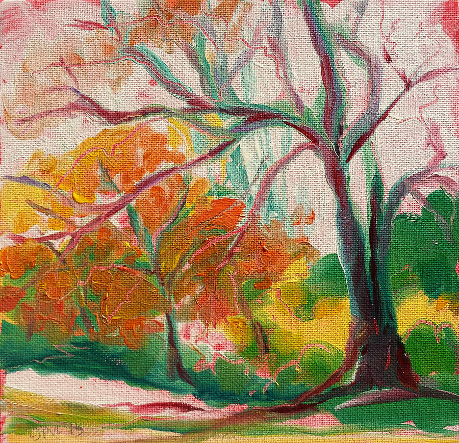 Tree Painting - Park Trees 19 by Pam Van Londen