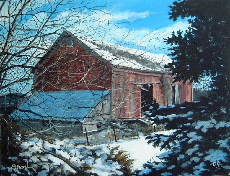 Parker Road Barn Painting by William Brody